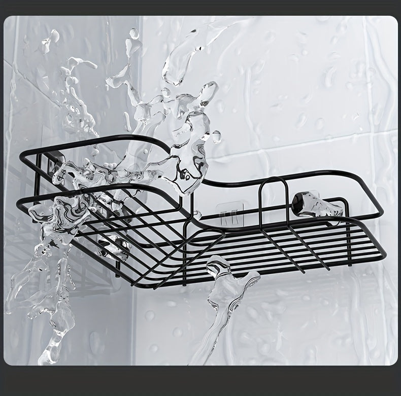 Estante de esquina sin perforaciones para baño, organizador de pared para inodoro, champú, loción y cosméticos, accesorios de baño