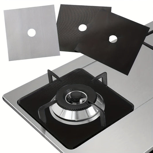 4pcs Double Thickness Non Stick Stove Burner Covers Reusable And Fast Cleaning For Gas Stoves Protects Cooking Surfaces And Prevents Scratches And Burns