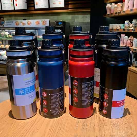 600ml/800ml/1000ml, Water Bottle With Tea Filter, 304 Stainless Steel Leak-proof Insulated Flask For Outdoor Sports Fitness