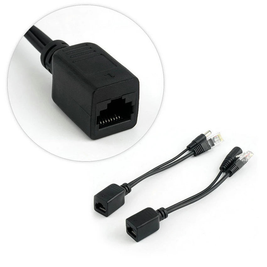 1 par de cables POE pasivos, cable adaptador de alimentación a través de Ethernet, módulo de alimentación, inyector, divisor POE RJ45 de 12-48 V para cámara IP