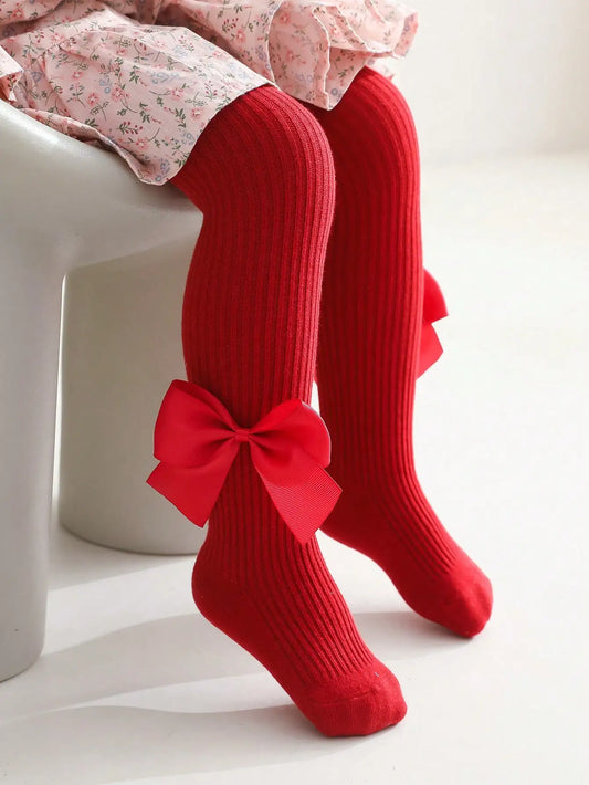 1 par de meia-calça sólida para meninas