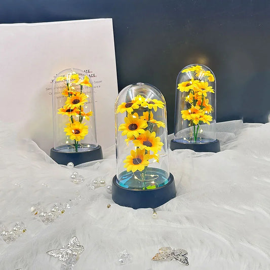 1 peça flor eterna de girassol dia das mães dia dos namorados natal formatura temporada decorações de férias pequenos enfeites