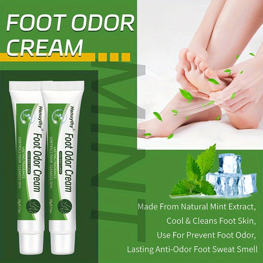 2 Pack Henuythy Foot Odor Cream: Natural Mint Extract, Cool & Clean Foot Skin, Lasting Freshness, Suitable for All Skin Types, On-the-Go Portability, Unisex, Botanical Extracts