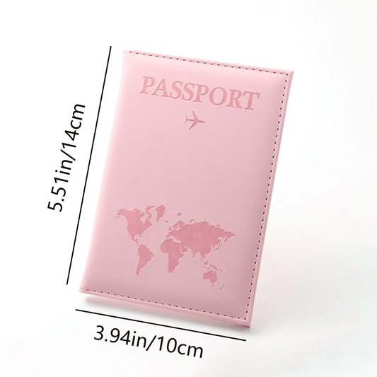 1pc Minimalist PU Leather Travel Passport Holder, Ticket Holder