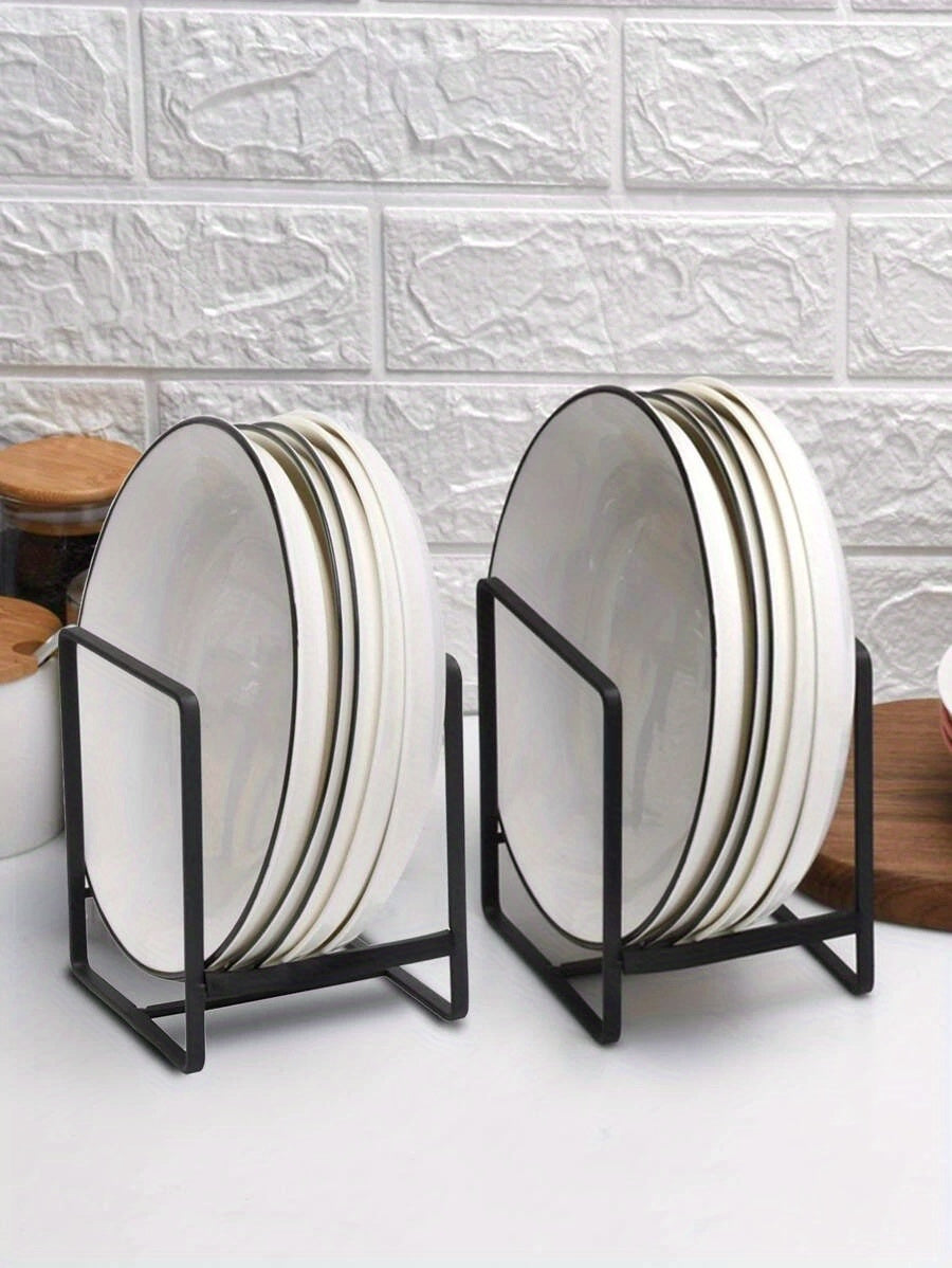 Versatile Kitchen Organizer - 1pc Dish & Plate Holder, Vertical Cupboard Storage for Cutting Boards and Pot Lids