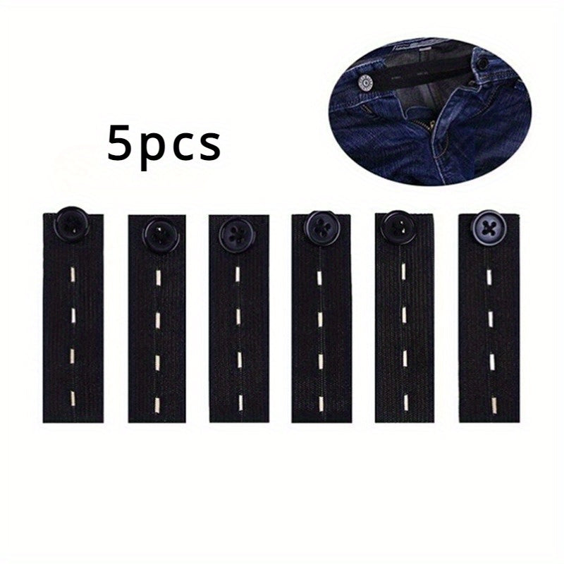 Adjustable Waistband Extender with Buttons for Jeans and Pants - No Sew Instant Adjustment for Men and Women