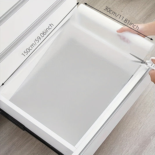 1 Roll - Premium PVC Kitchen Cabinet Liner - Moisture-Proof, Waterproof & Dust-Proof with Non-Slip Grip | Easy to Clean Drawer & Shelf Mat for Fridge, Table, and Cabinets | Ideal for Home & Office Use, Refrigerator Liner Mats