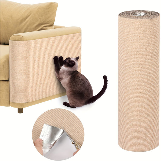 Almohadilla autoadhesiva para rascar gatos (1 unidad): 39,88 cm x 100,08 cm. Material de poliéster. Ideal para el cuidado de las garras y la protección de muebles. Fácil de montar. Multiusos para gatos.