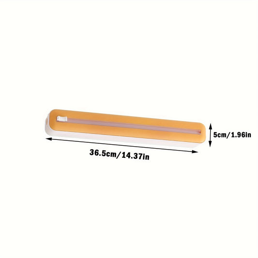 2-in-1 Kitchen Wrap Dispenser with Cutter - Refillable Plastic & Foil Organizer for Drawer, Durable ABS Material