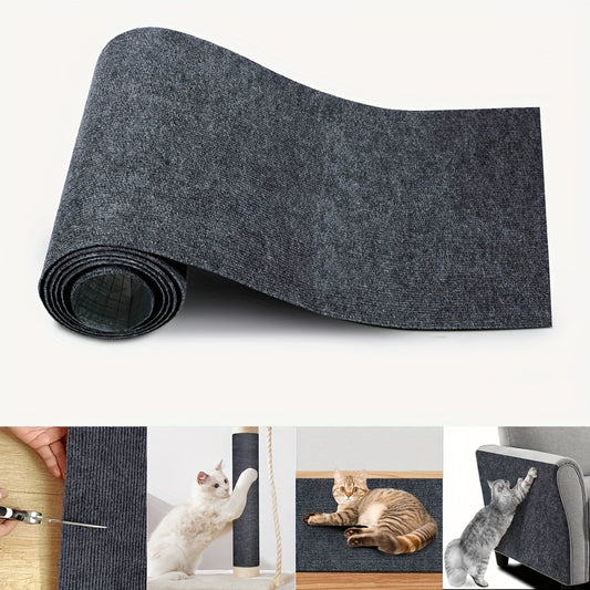 1 rascador de pared vertical autoadhesivo y resistente al desgaste para gatos. Recortable, poliéster que no suelta pelo. Ideal para gatos de interior. Protege los muebles. Rascador para gatos de interior.
