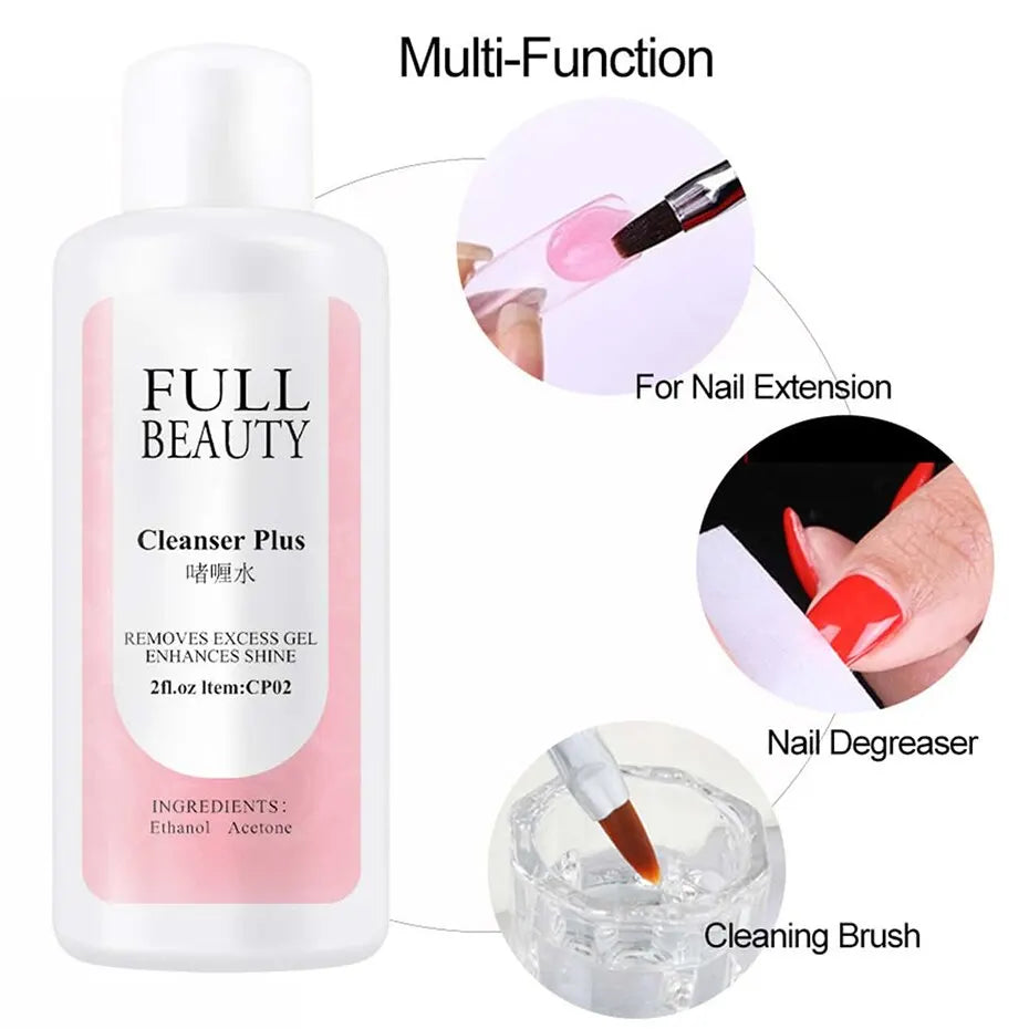 Solución líquida para uñas de 35 ml para extensiones de uñas de gel, desengrasante y limpiador para esmalte acrílico UV.