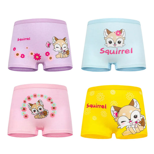4 peças/lote design crianças meninas calcinha de algodão macio bonito dos desenhos animados unicórnio criança roupa interior para meninas crianças boxer respirável