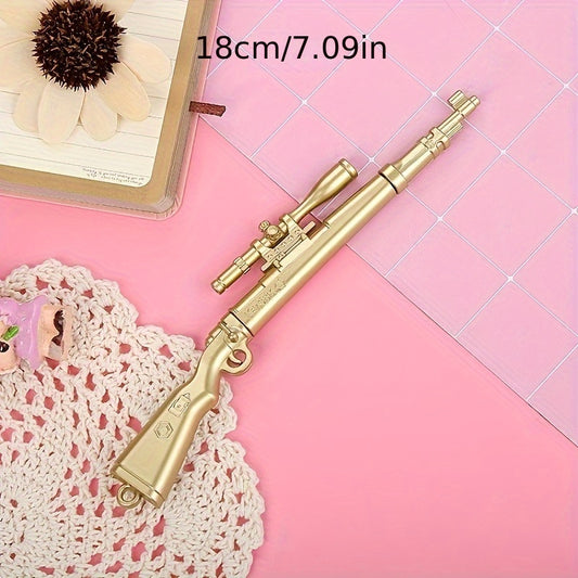 Juego de 4 bolígrafos de gel con forma de rifle | Bolígrafos divertidos y novedosos | Artículos de oficina y escolares geniales | Artículos de escritura para adolescentes y adultos | Edad aplicable: 14+