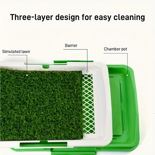 Leak-Proof Silicone & PP Dog Potty Trainer - Easy Clean-Up, Three-Layer Design Pet Toilet for Indoor Use, Ideal for House Training Puppies, Housebreaking Aid|Petfriendly Design|Silicone Dog Toy