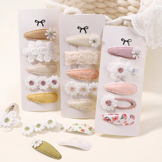 5 pçs/set mini bebê menina grampo de cabelo bonito floral arco coelho princesa hairpin para criança menina adorável bang lado clipe acessórios para o cabelo