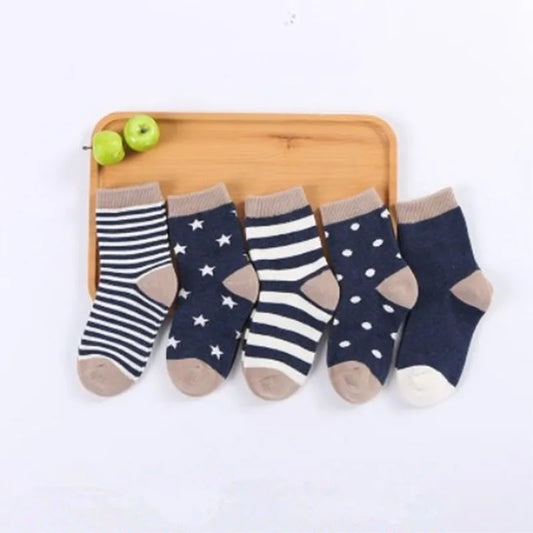 5 pares Cartoon bebê meias primavera outono listra ponto meninas meninos tornozelo meias macio criança crianças meias curtas