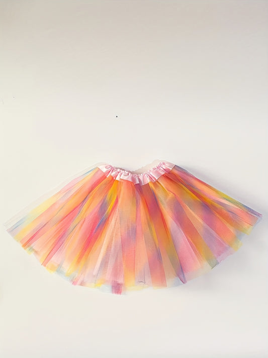 Girls Tulle Tutu Skirt With Rainbow Wings & Unicon Headband Princess Dress Up Costume For Halloween Party Kids Clothes