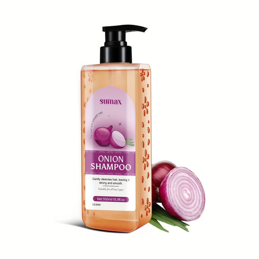Champú SUMAX con aroma a cebolla y biotina para un cabello más grueso y abundante: reduce la caída, realza el brillo, controla la grasa y elimina la caspa. Apto para todo tipo de cabello. Gran capacidad de 500 ml.
