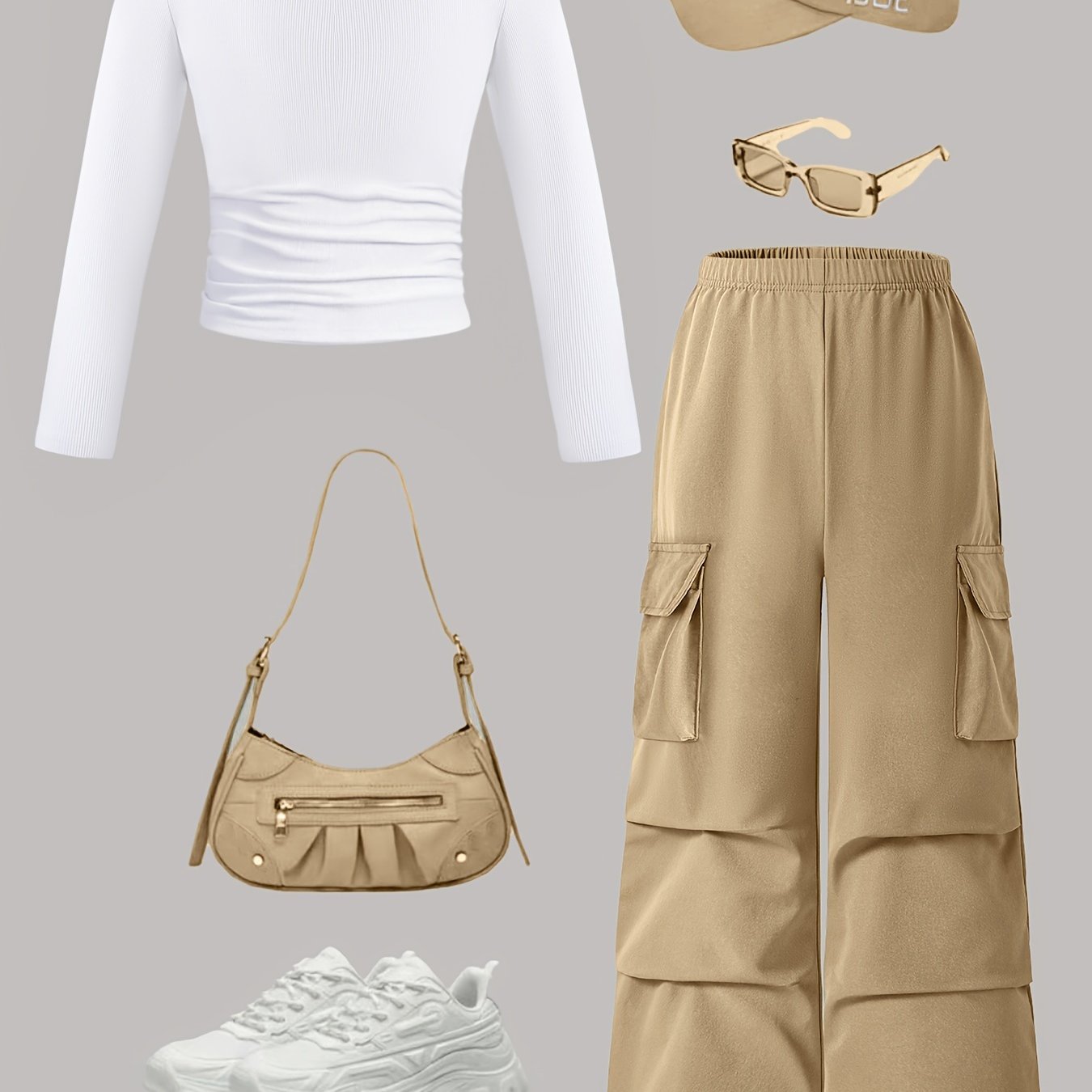 Traje sencillo de otoño para jóvenes, de punto, adelgazante, de manga larga y pantalones de trabajo, conjunto de dos piezas con pierna ancha, perfecto para exteriores.