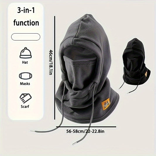 Windproof Balaclava with Neck Warmer - Versatile 2-in-1 Winter Face Mask & Neck Gaiter, Breathable Polyester Knit for Skiing, Snowboarding, Running, Cycling & Outdoor Adventures - Available in Gray, Red, Black