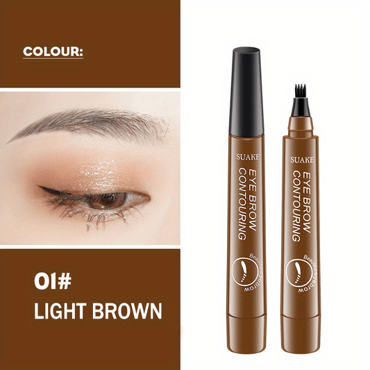 Waterproof Eyebrow Pen, Microblading Eyebrow Pencil With 4 Split Head, Natural Looking Brows Makeup (5 Colors)
