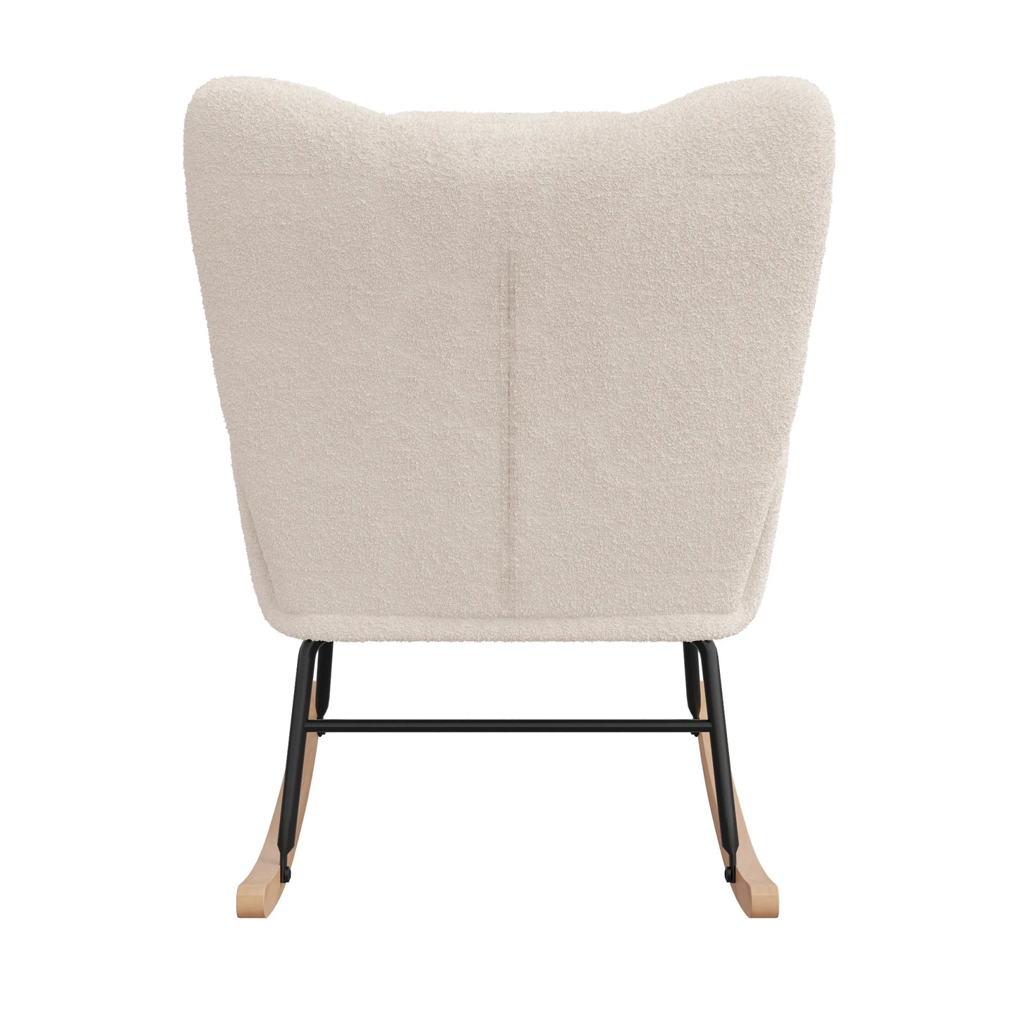 Anajqaqia Rocking Chair, Armchair, Upholstered Swing Chair with High Backrest, for Living Room Bedroom Balcony, Lambswool, Beige