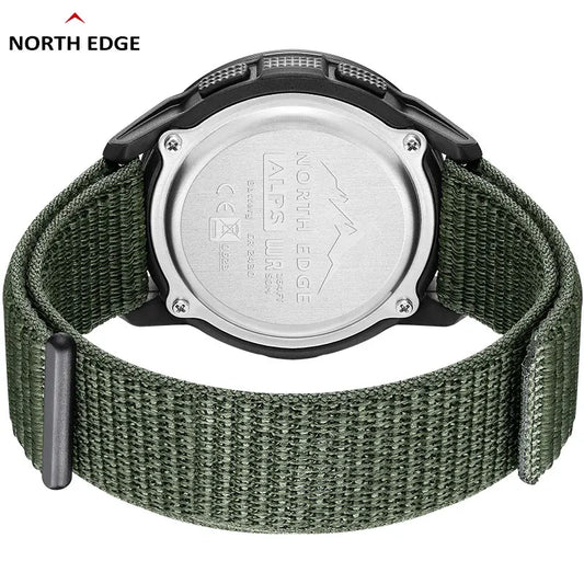 NORTH EDGE ALPS Reloj digital de fibra de carbono para hombre, resistente a golpes, deportivo, militar, superligero, con brújula para exteriores, resistente al agua hasta 50 m.