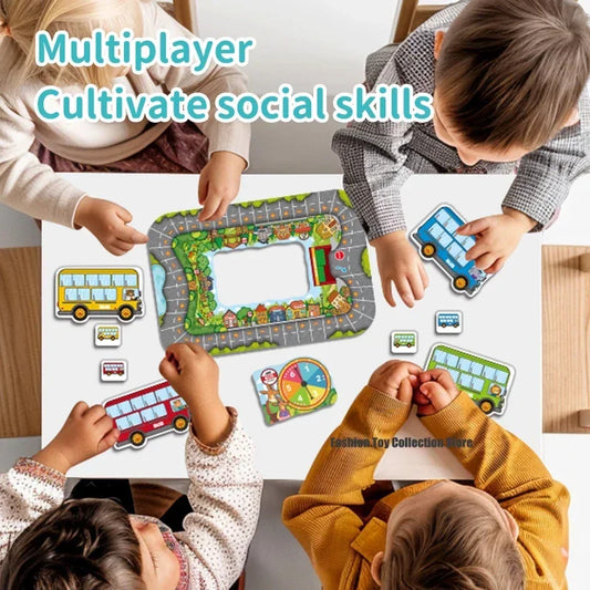 Animal ônibus parar jogo de mesa brinquedos educação precoce das crianças transporte cognitivo quebra-cabeça pai-filho jogo de tabuleiro brinquedos