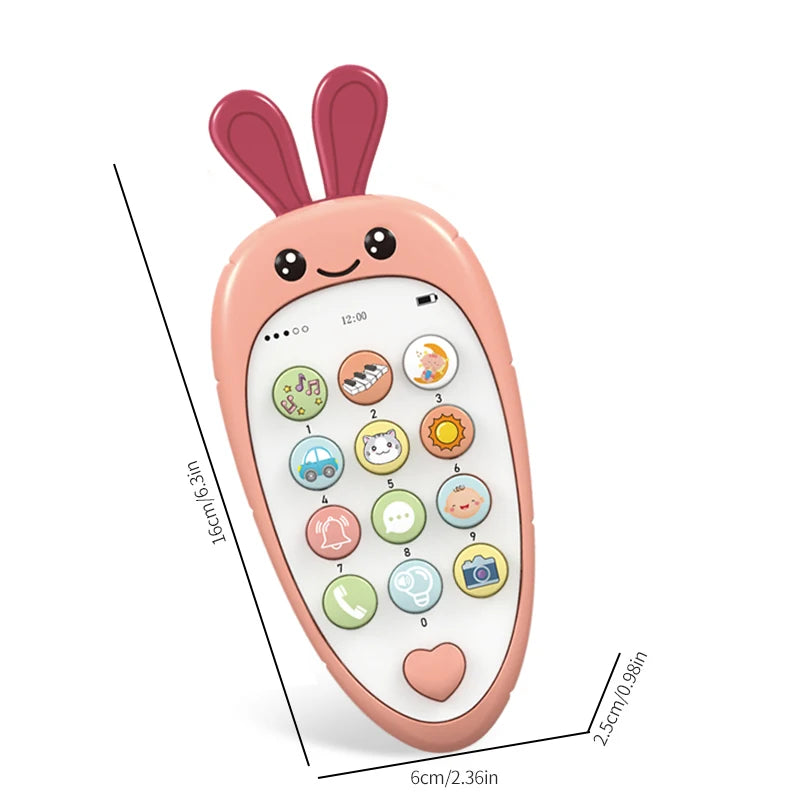 Teléfono móvil para bebé con educación temprana y música, teléfono educativo de imitación para niños, juguetes sensoriales para niños pequeños.