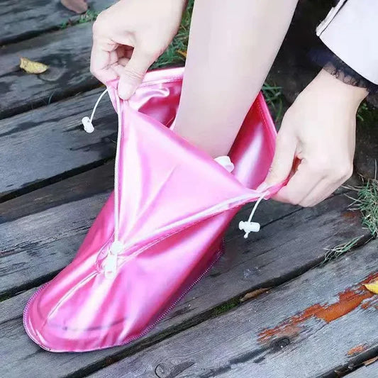 Capa impermeável antiderrapante de botas de chuva, protetores de sapatos grossos, botas chuvosas, PVC, adulto, crianças, prova d'água, qualidade
