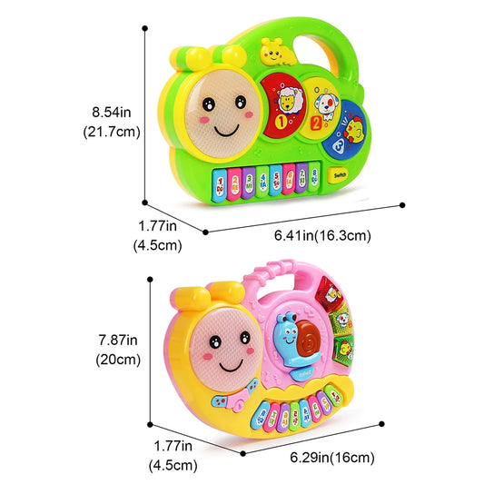 Cartoon Piano Keyboard Game para crianças, brinquedo eletrônico, multifuncional, som de animal, luz intermitente, instrumento bebê, brinquedos educativos, presente