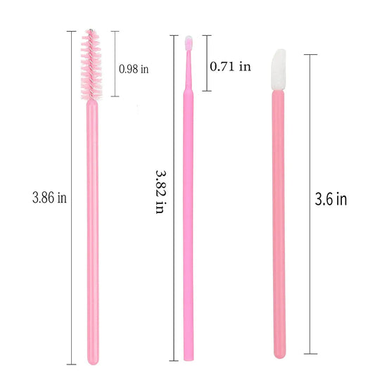 Conjunto de pincéis descartáveis, 200 peças, varinhas de rímel, pincéis labiais, aplicador de microbrush, cotonete para extensão de cílios, ferramentas de maquiagem de sobrancelha