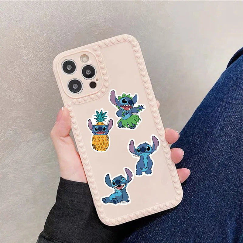 Pegatinas de grafiti de Lilo y Stitch, para álbumes de recortes, portátiles, teléfonos, maletas, monopatines, juguetes de regalo, bonitas, 50, 100 y 200 unidades.