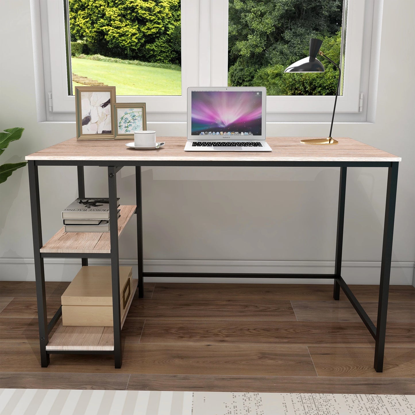 EU PC Office Table Com Estante, Mesa Do Computador, Workstation, Estudo Escrita Mesa, Home Corner Gaming Table, Mobiliário De Escritório