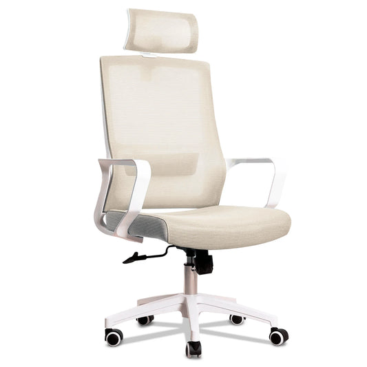 Jupplies ergonomic desk chair adjustable and recliner office chair with lumbar support, adjustable headrest, breathable mesh, 360 swivel wheels ° Supports up to 100kg