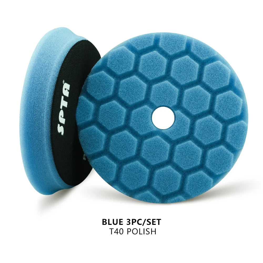 (Bulk Sales) SPTA 3"(80mm)/5"(125mm)/6"(150mm) Hex-Logic Car Sponge Polishing Buffing Pads For DA/RO/GA Auto Buffer Polisher