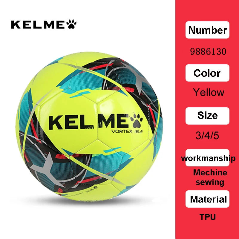 KELME - Balón de fútbol profesional, balones de entrenamiento para partidos de equipo, cosido a máquina, TPU, rojo y verde, tallas 3, 4 y 5, 9886130
