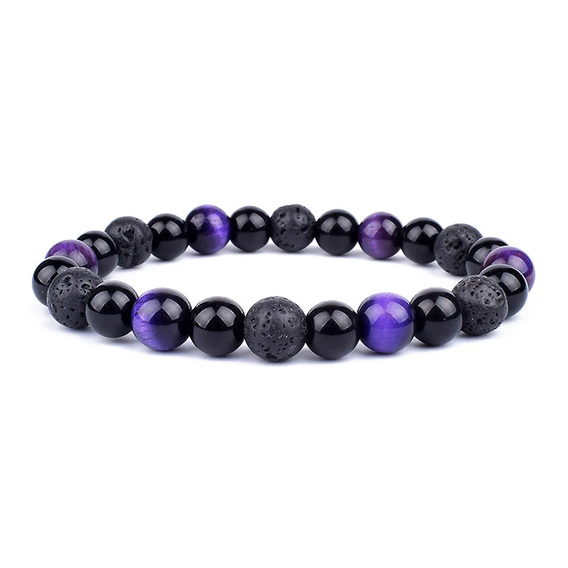 Pulseras de cuentas de obsidiana negra natural, hematita, ojo de tigre, para hombres, protección magnética de la salud, joyería para el alma de las mujeres, pulsera para hombre