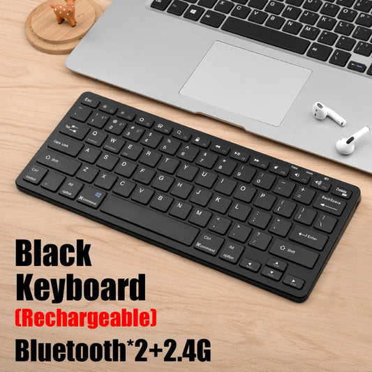 Mini Teclado Multimídia, Sem Fio, Bluetooth 5.0, 2.4G, Mini, Laptop, PC, TV, iPad, Macbook, Android, iPad