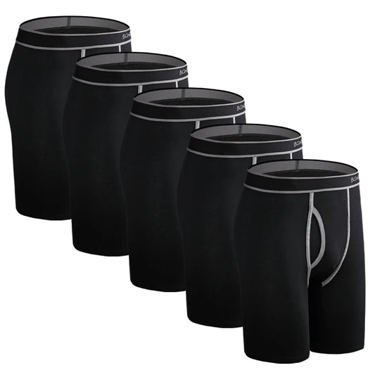 5-Piece Set Long Boxer Men Underwear Male Underpants Panties Sexy Clavin Underwear Calzones Boxer Shorts Boxer Shorts Homme Trunk