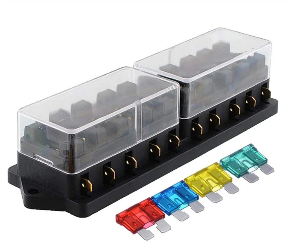 4/6/8/10/12 Way Car Fuse Holder Car Fuse Box Truck Auto Blade with 4/6/8/10/12 Fuses for 12V 32V ATO Standard Circuit