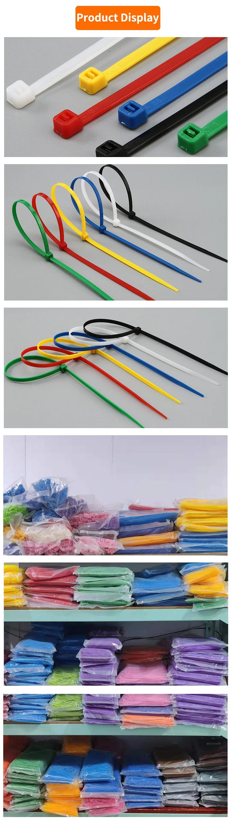100PCS 3/4/5 Series Self-Lock Cable Ties Plastic Nylon Cable Ties Fasten Loop Cable Organizer Nine Colors Binding Belt