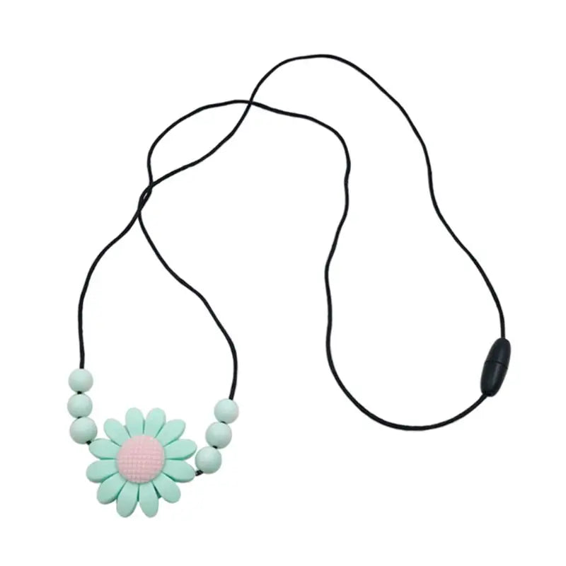 Collar sensorial para masticar, paquete de colgante de silicona para masticar, juguete de entrenamiento y desarrollo para bebés en dentición, autismo y ansiedad.