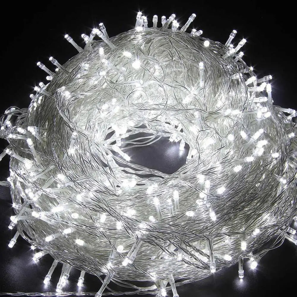 Guirnalda de luces LED de 10 m, 30 m, 50 m y 100 m, para decoración de árbol de Navidad, bodas, luces de hadas impermeables para interior y exterior, 220 V, UE.