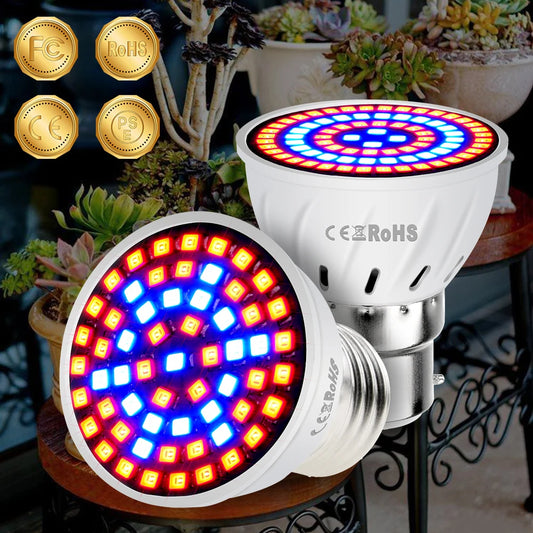 Lámpara de crecimiento hidropónico Phyto Led B22 E27, bombilla LED MR16 de espectro completo, 220 V, UV, para plantas, E14, flores y plántulas, Fitolamp GU10