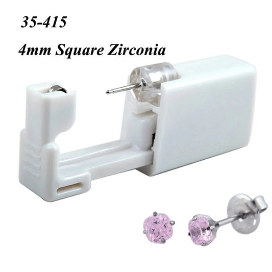 1 peça 316l aço cirúrgico descartável esterilizado unidades de piercing de orelha ferramentas de arma com brinco de cristal cz joias de piercing corporal