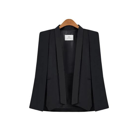 Nueva moda 2021, capa de manga larga en blanco y negro para mujer, chaqueta con solapa dividida, trajes para mujer, ropa de trabajo de oficina, regalo