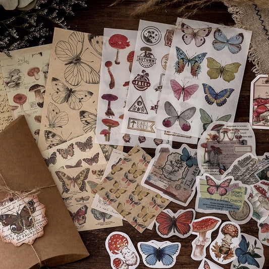 Retro Vintage Scrapbooking Kit Kraft Paper Card Tag Rope Material Scrapbook Sets for Journaling Handiwork Hobby Decoration