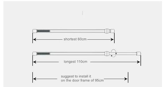 Extendable Plastic Door Curtain Rods Multi-Function Easy Use Clothes Rods Adjustable Curtain Poles 60-110cm