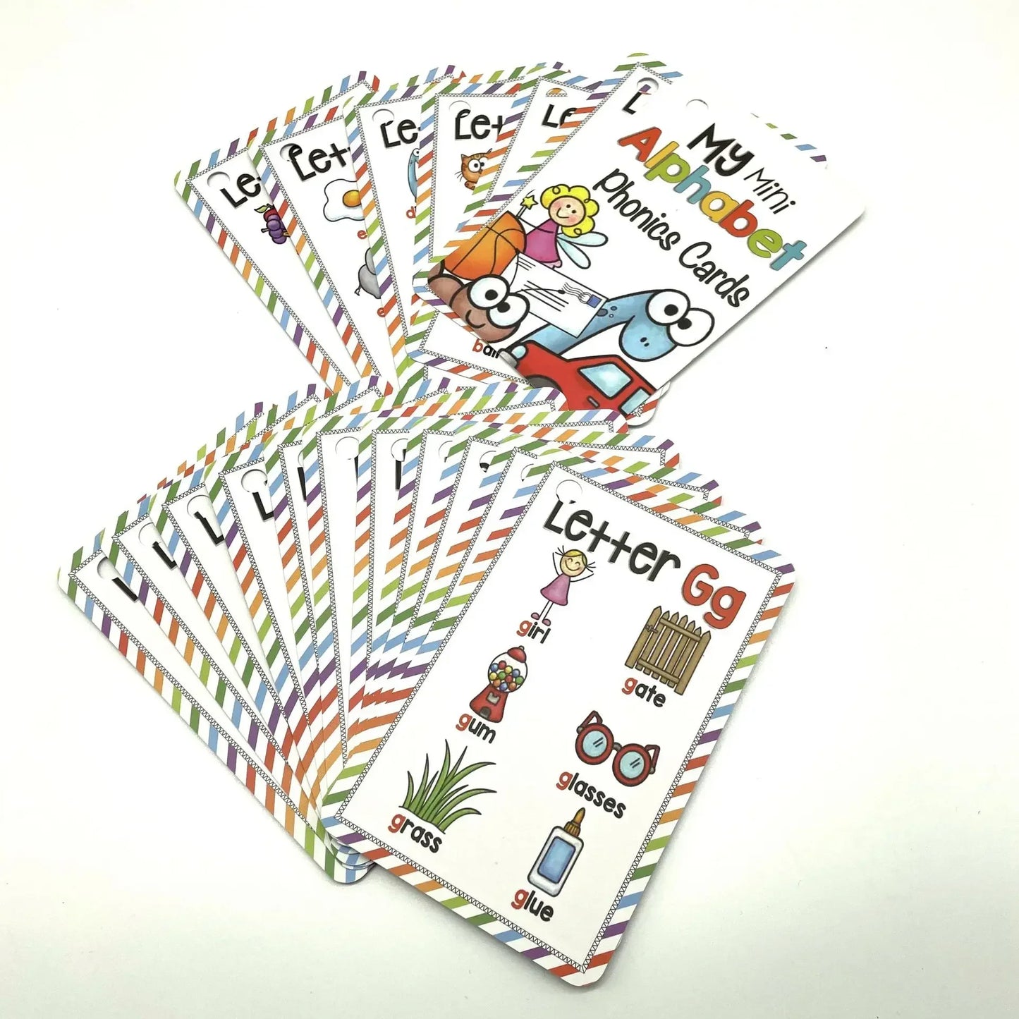 Tarjetas de bolsillo con fonética del alfabeto inglés, juguetes con palabras en inglés, aprendizaje temprano, 26 letras